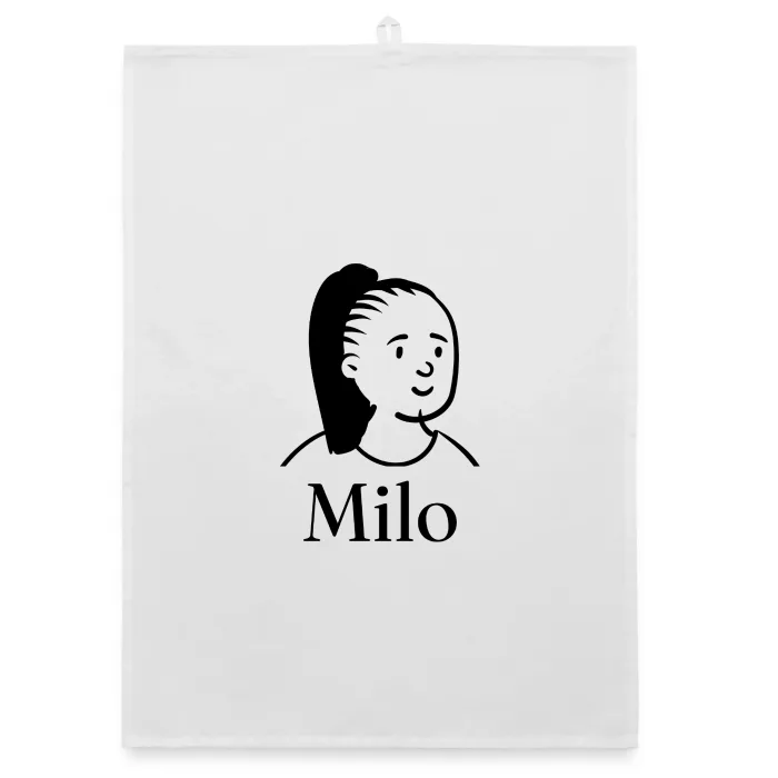 Torchon personnalisé au prénom Milo