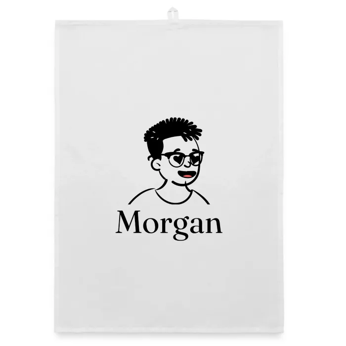 Torchon personnalisé au prénom Morgan