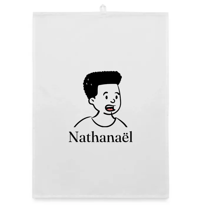 Torchon personnalisé au prénom Nathanaël