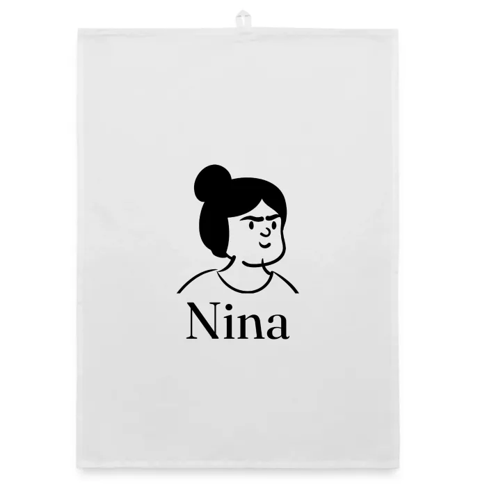 Torchon personnalisé au prénom Nina