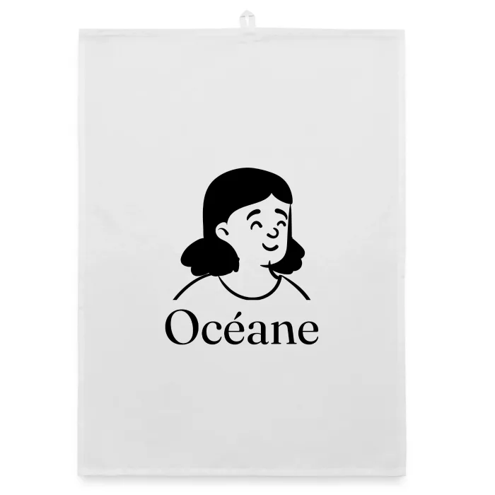 Torchon personnalisé au prénom Océane