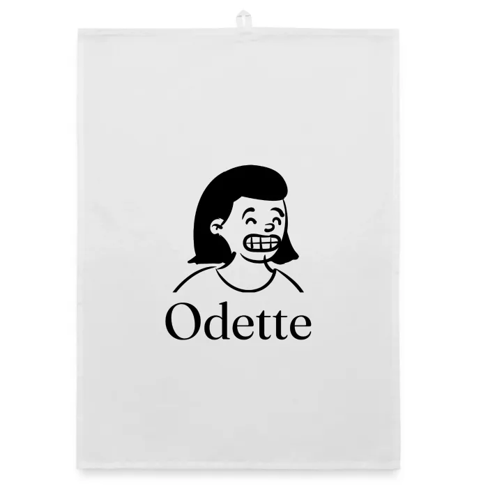 Torchon personnalisé au prénom Odette