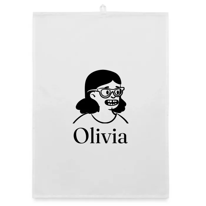 Torchon personnalisé au prénom Olivia