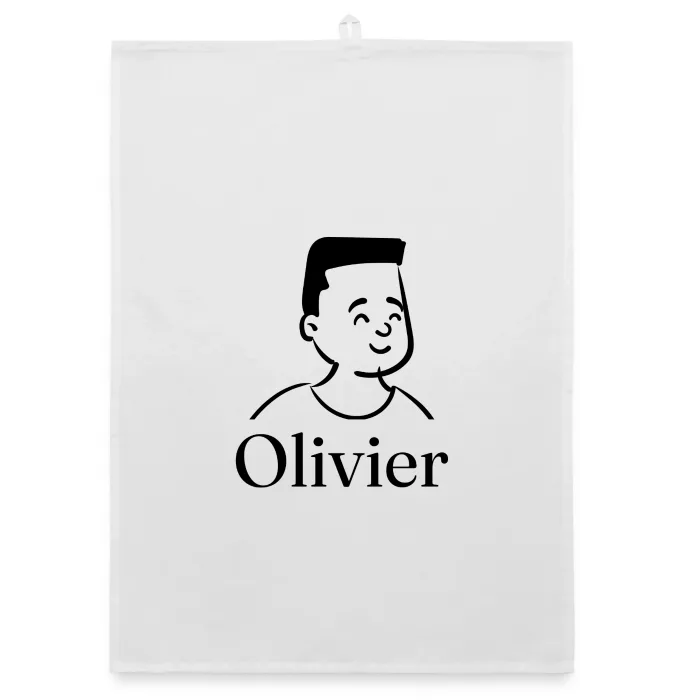 Torchon personnalisé au prénom Olivier