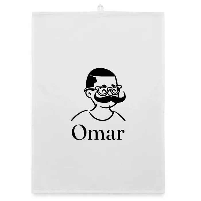 Torchon personnalisé au prénom Omar
