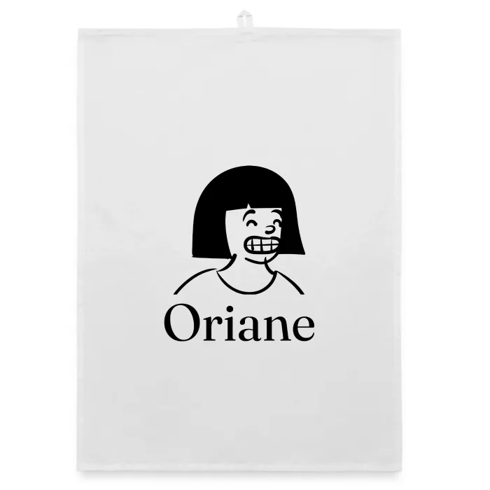 Torchon personnalisé au prénom Oriane