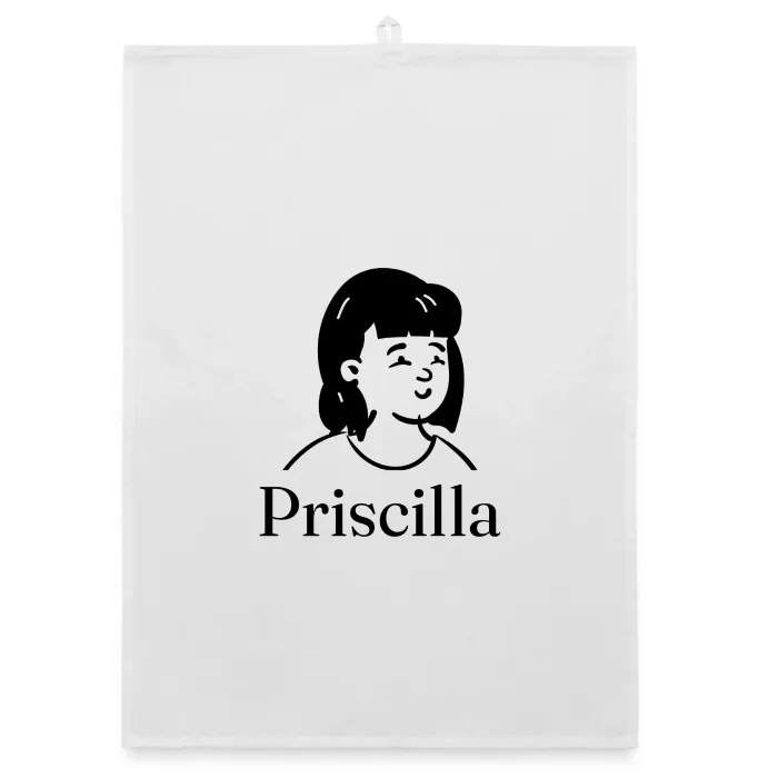 Torchon personnalisé au prénom Priscilla