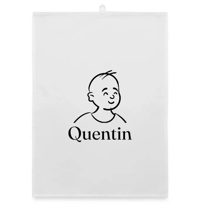 Torchon personnalisé au prénom Quentin