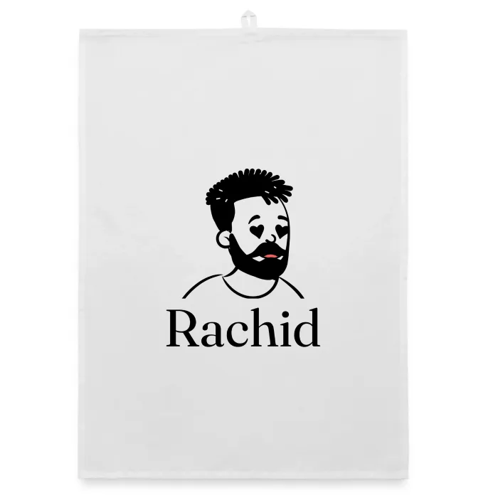 Torchon personnalisé au prénom Rachid