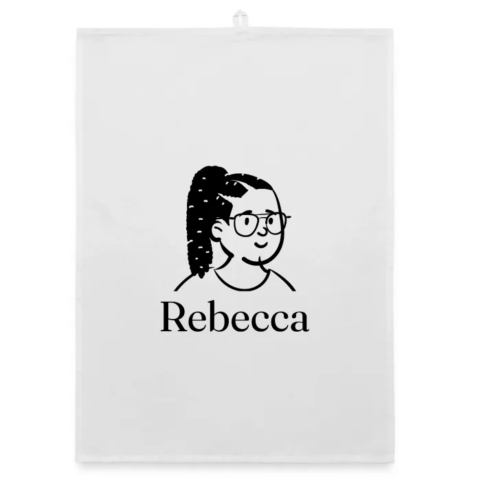 Torchon personnalisé au prénom Rebecca