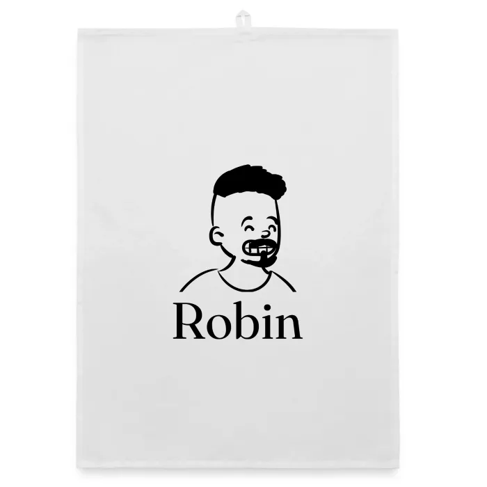 Torchon personnalisé au prénom Robin