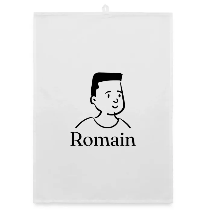 Torchon personnalisé au prénom Romain