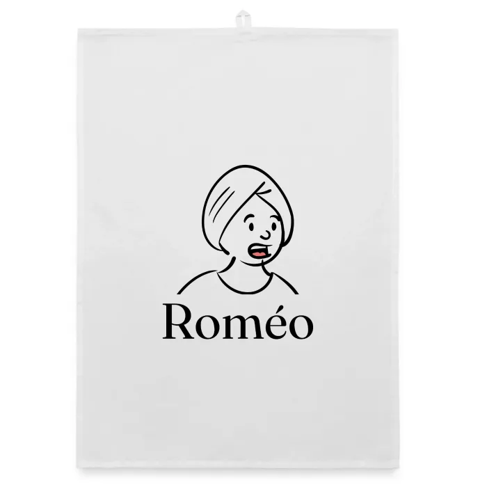 Torchon personnalisé au prénom Roméo