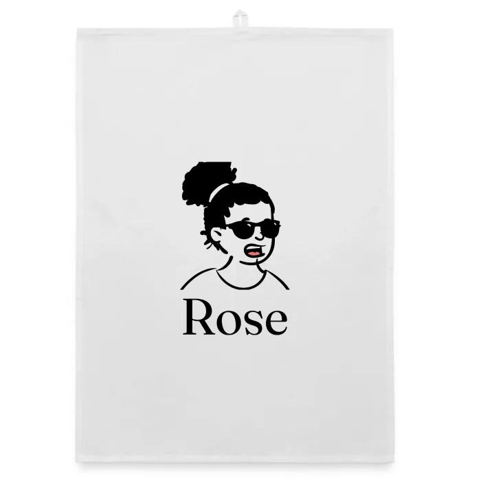 Torchon personnalisé au prénom Rose