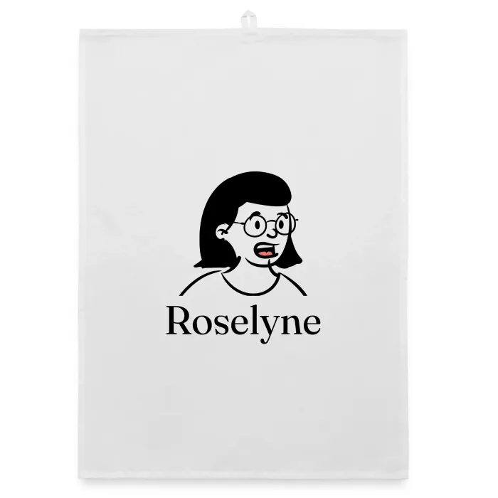 Torchon personnalisé au prénom Roselyne