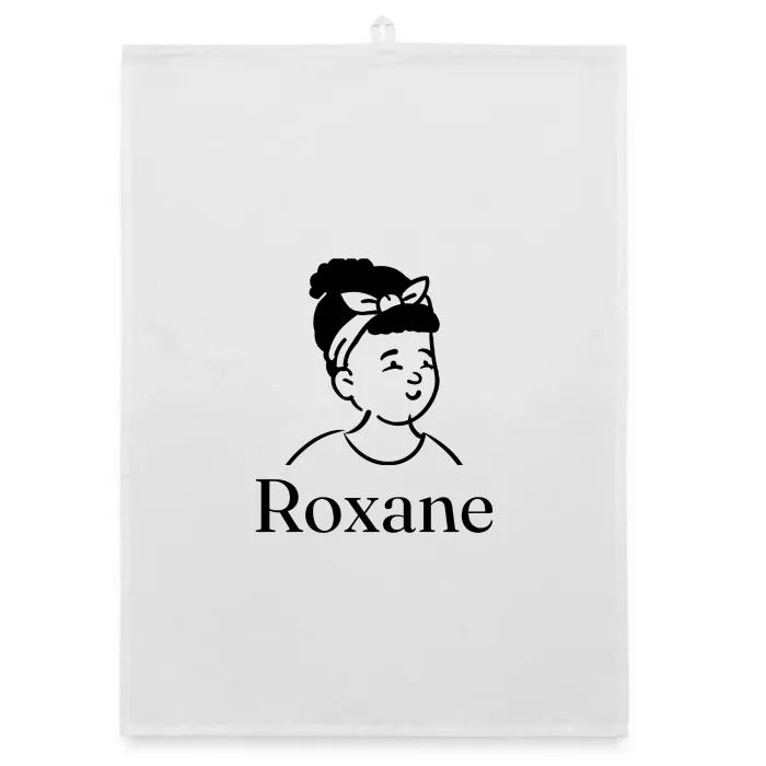 Torchon personnalisé au prénom Roxane