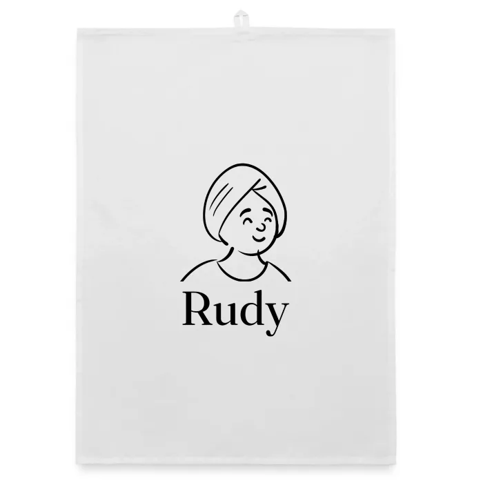 Torchon personnalisé au prénom Rudy
