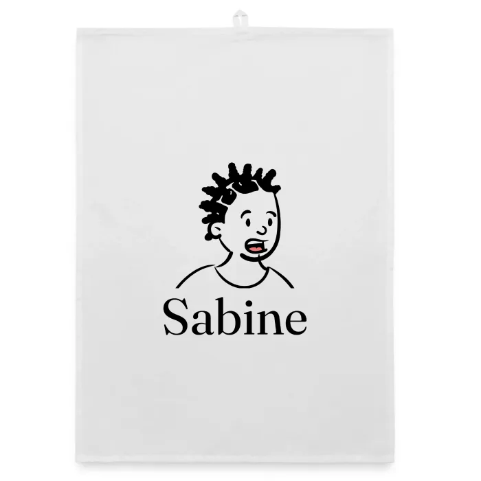 Torchon personnalisé au prénom Sabine