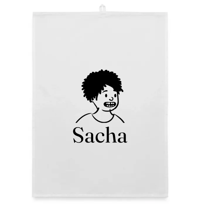 Torchon personnalisé au prénom Sacha
