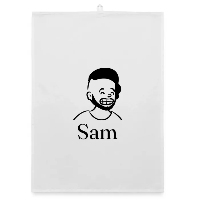 Torchon personnalisé au prénom Sam