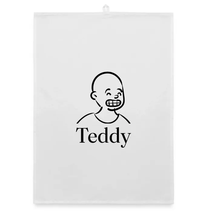 Torchon personnalisé au prénom Teddy