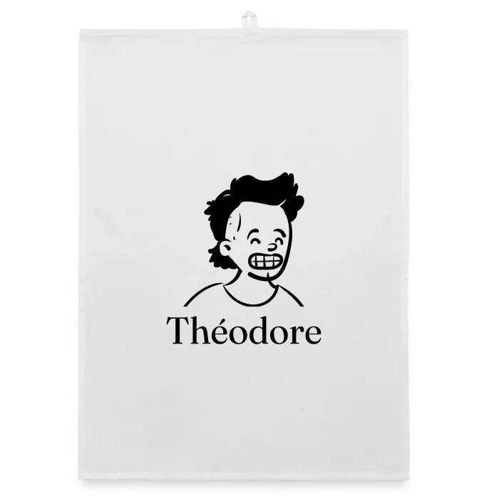 Torchon personnalisé au prénom Théodore