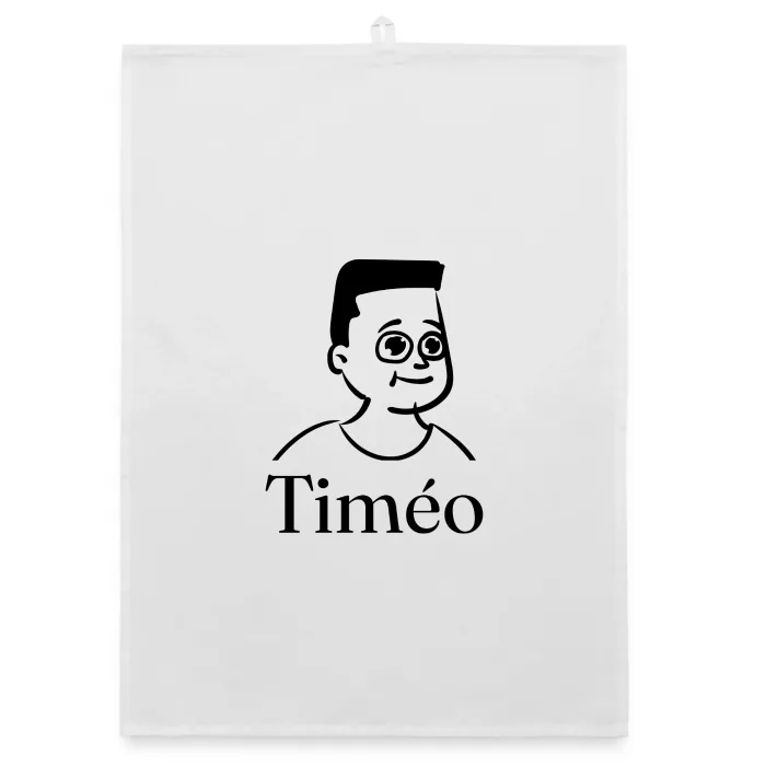 Torchon personnalisé au prénom Timéo