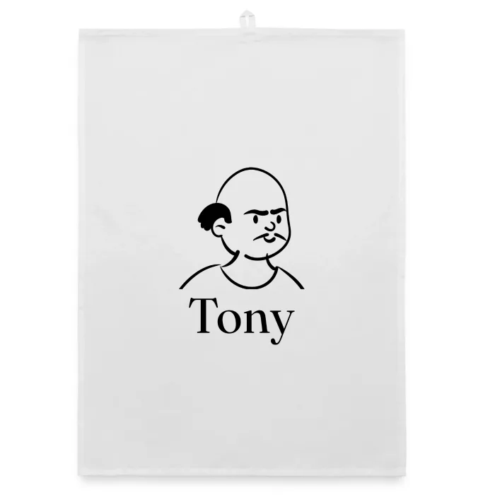 Torchon personnalisé au prénom Tony