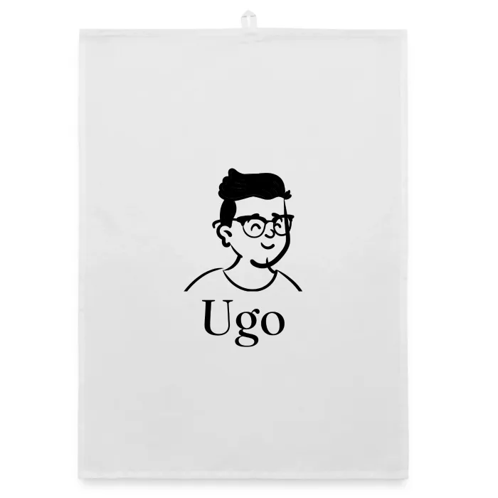 Torchon personnalisé au prénom Ugo