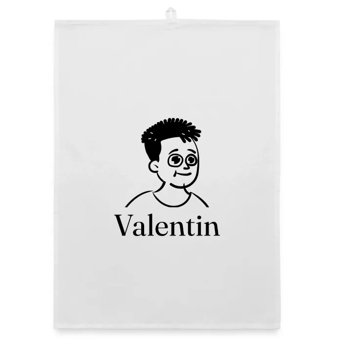 Torchon personnalisé au prénom Valentin