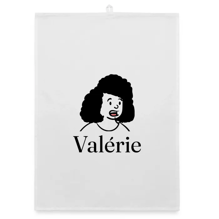 Torchon personnalisé au prénom Valérie