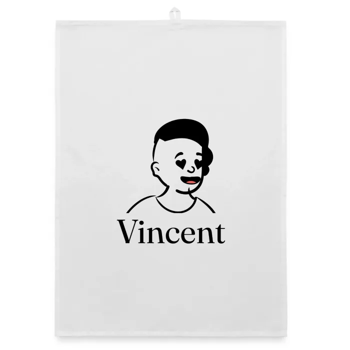 Torchon personnalisé au prénom Vincent