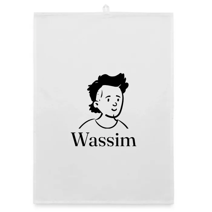 Torchon personnalisé au prénom Wassim