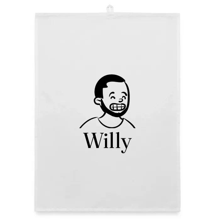 Torchon personnalisé au prénom Willy