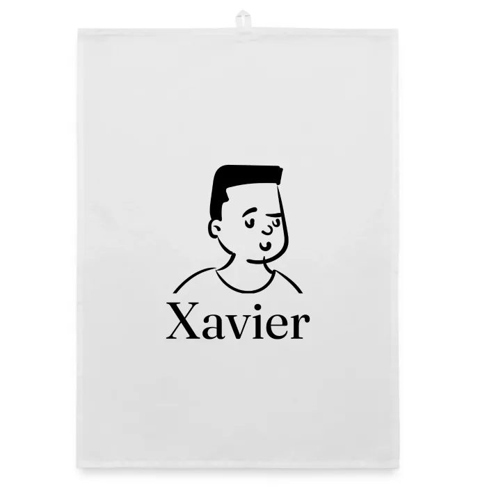 Torchon personnalisé au prénom Xavier