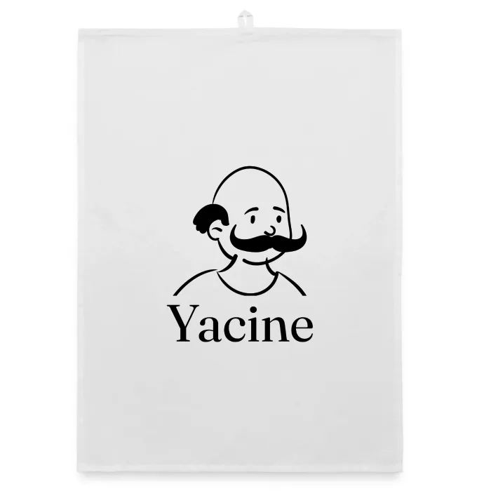 Torchon personnalisé au prénom Yacine