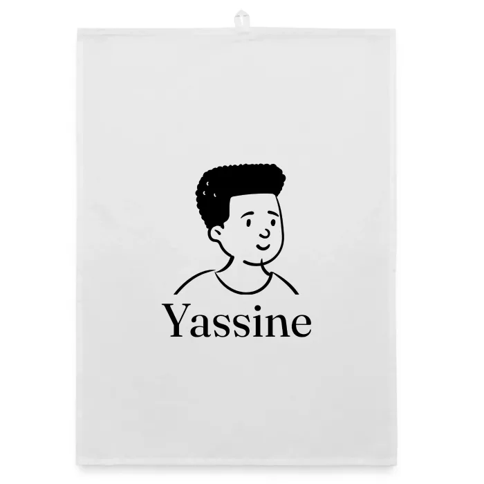 Torchon personnalisé au prénom Yassine
