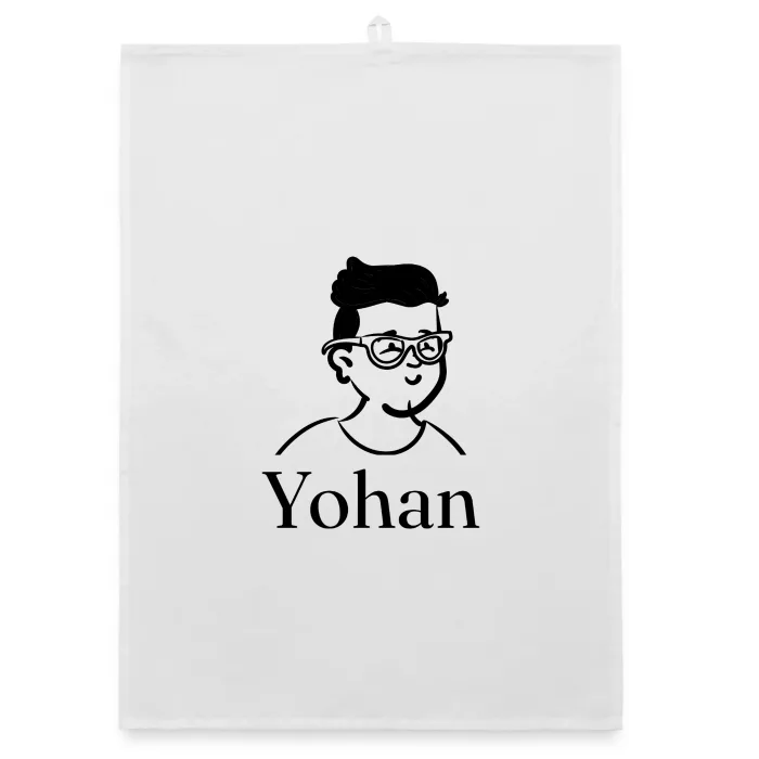 Torchon personnalisé au prénom Yohan