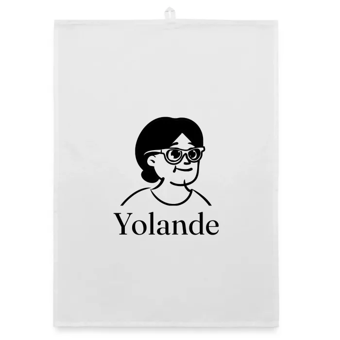 Torchon personnalisé au prénom Yolande