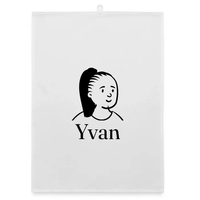 Torchon personnalisé au prénom Yvan