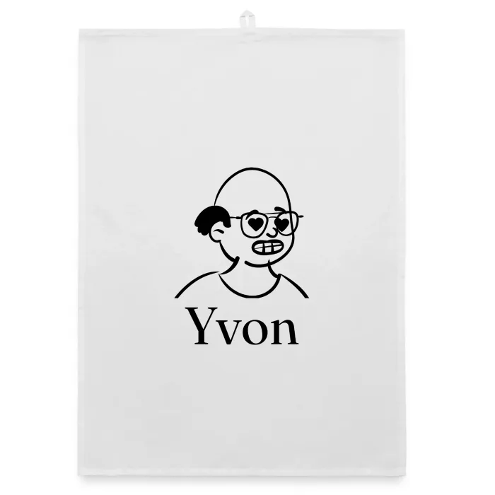 Torchon personnalisé au prénom Yvon