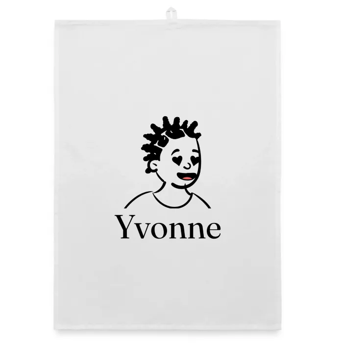 Torchon personnalisé au prénom Yvonne