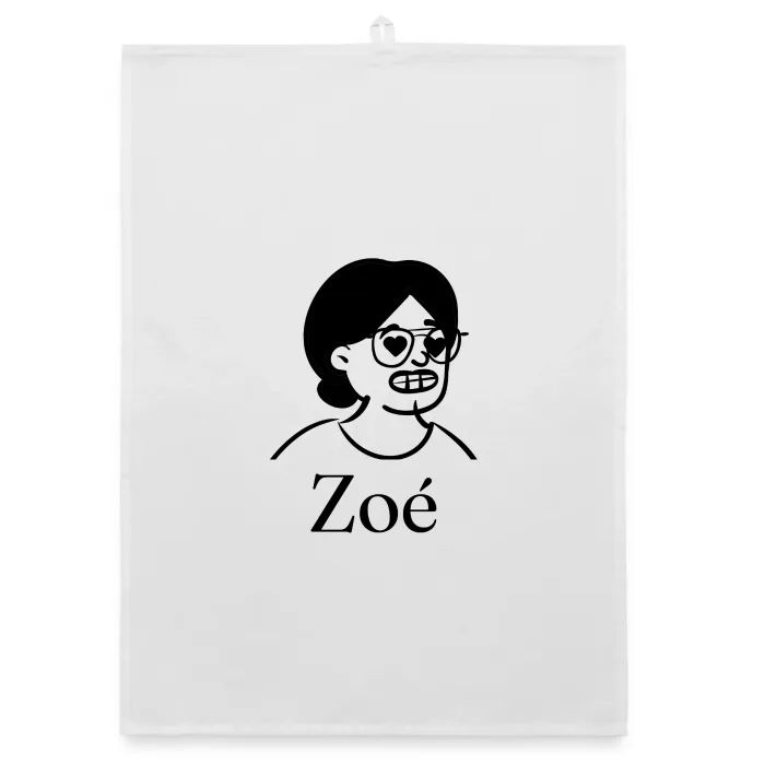 Torchon personnalisé au prénom Zoé